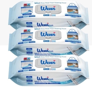 Wewi Easy Clean Mokre Ręczniki Wkłady do Mycia Podłóg 50szt niebies. x3