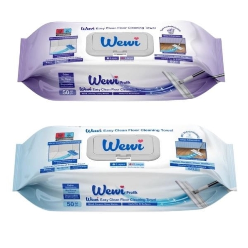 Wewi Mokre Ręczniki Wkłady do Mycia Podłóg 2x 50szt niebieskie i lawenda