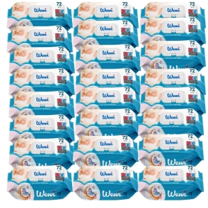Wewi Baby Delikatne Chusteczki Nawilżane dla Niemowląt i Dzieci 72 szt.x24