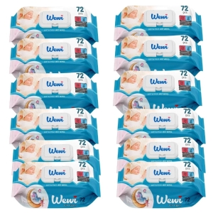 Wewi Baby Delikatne Chusteczki Nawilżane dla Niemowląt i Dzieci 72 szt.x12