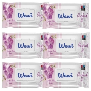 Wewi Orchid Chusteczki Nawilżane o Zapachu Orchidei dla dzieci 72 szt.x6