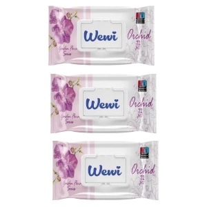 Wewi Orchid Chusteczki Nawilżane o Zapachu Orchidei dla dzieci 72 szt.x3