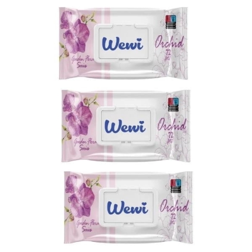Chusteczki Nawilżane Wewi Orchid o Zapachu Orchidei dla dzieci 72 szt.x3
