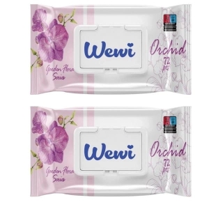 Wewi Orchid Chusteczki Nawilżane o Zapachu Orchidei dla dzieci 72 szt.x2