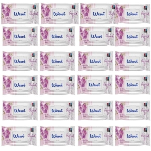 Chusteczki Nawilżane Wewi Orchid o Zapachu Orchidei dla dzieci 72 szt. x24