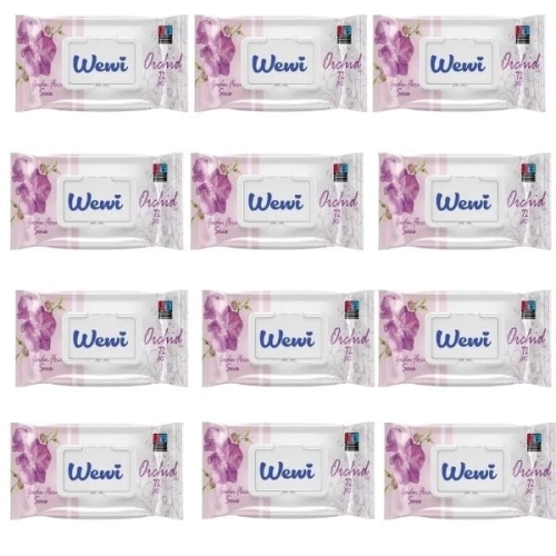Chusteczki Nawilżane Wewi Orchid o Zapachu Orchidei dla dzieci 72 szt. x12