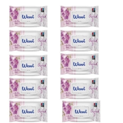 Chusteczki Nawilżane Wewi Orchid o Zapachu Orchidei dla dzieci 72 szt. x10
