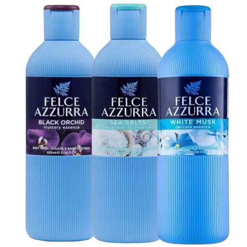 Felce Azzurra Orchidea, Sali Marini, White Musk żele pod prysznic 3x 650ml