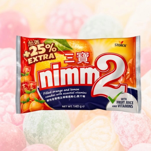 Nimm 2 cukierki landrynki o smaku pomarańczy i cytryny 140g