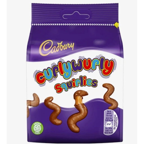 Cadbury Curly Wurly Squirlies czekoladowe robaczki z karmelem 100g