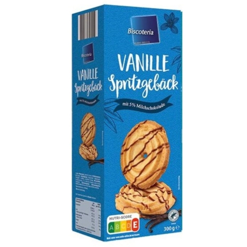 Biscoteria Vanille kruche ciasteczka waniliowe z mleczną czekoladą 300 g