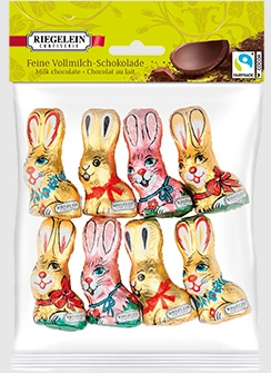 Riegelein 100g mini zajączki z mlecznej czekolady na Wielkanoc