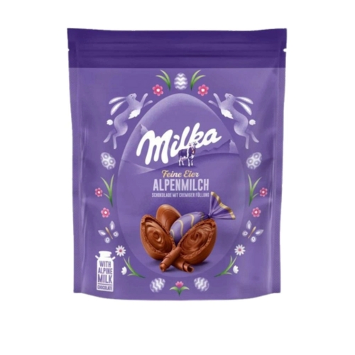 Milka Feine Eier Alpenmilch jajka czekoladowe z nadzieniem mlecznym 90g