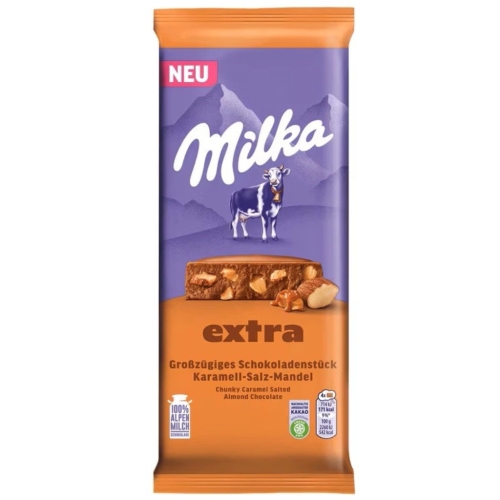 Milka Extra Caramel & Salted Almond mleczna z karmelem i solonymi migdałami