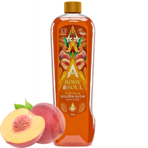 Astonish Body Soul Golden Glow Bath Soak 750ml relaksujący płyn do kąpieli