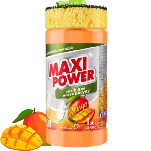 Maxi Power Mango płyn do naczyń z gąbką 1,0l