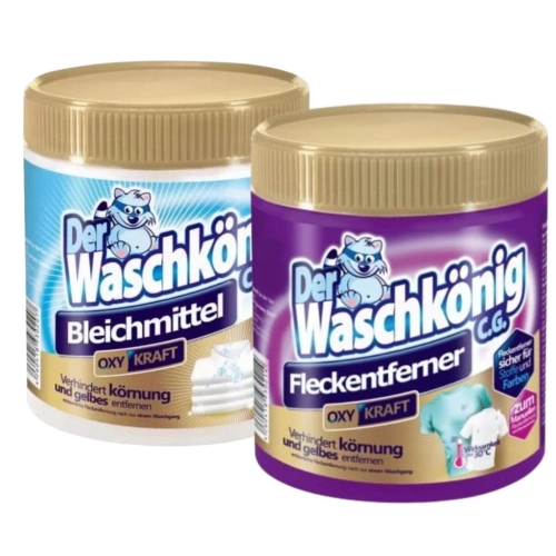 Zestaw Der Waschkonig Odplamiacz i wybielacz w proszku 2x 750g