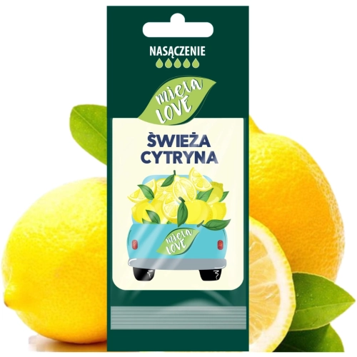 Mięta Love Cytryna intensywny zapach do samochodu/szafy zawieszka