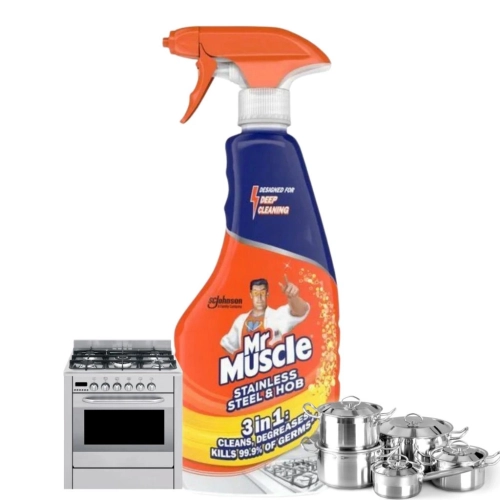 Mr Muscle Steel & Hob środek do stali nierdzewnej i płyt kuchennych 530ml