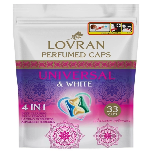 Lovran Caps Universal & White 4w1 kapsułki do prania 33 szt. intens. zapach