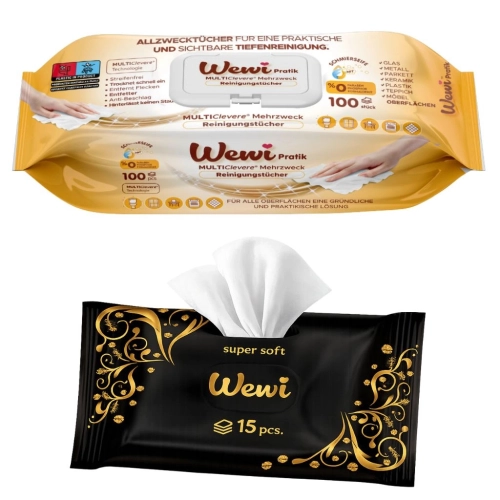 Chusteczki czyszczące Wewi mydło arabskie 100szt+ Super Soft Black 15szt