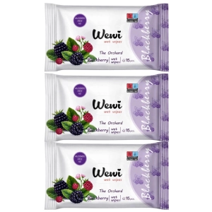 Chusteczki nawilżane torebkowe Wewi Blackberry o zapachu jeżyn 3x 15szt