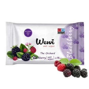 Chusteczki nawilżane torebkowe owocowe Wewi mango i jeżyna 2x 15szt