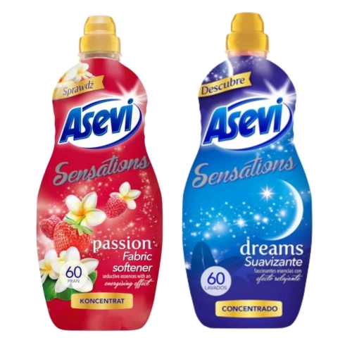 Asevi Sensations Passion, Dreams Płyny do Płukania tkanin 2x60 prań