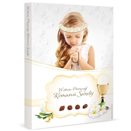 Bombonierka W Dniu Pierwszej Komunii Świętej prezent dziewczynka 195g