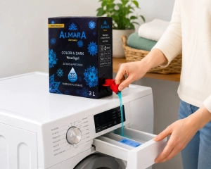 ALMARA 3L skoncentrowany żel do prania kolorów i ciemnych z kranikiem 100p.