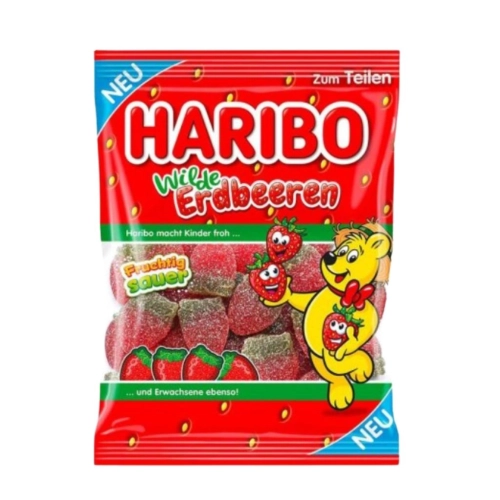 Haribo Wilde Erdbeeren Kwaśne żelki truskawki w posypce 175g