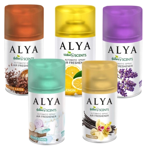 ALYA odświeżacze powietrza w sprayu i do automatów mix rodzajów 5x 250ml