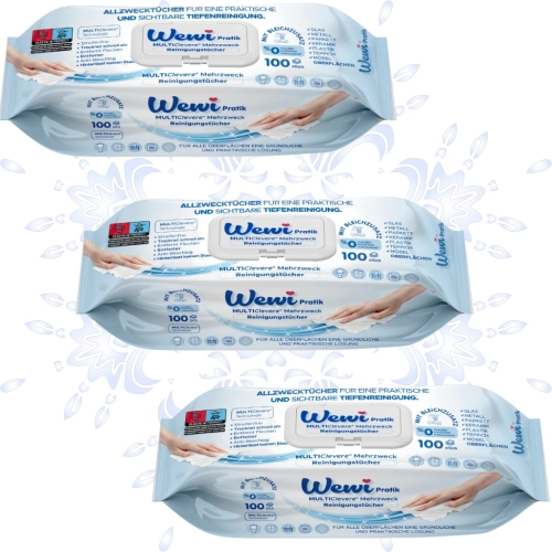 Chusteczki XXL czyszczące Wewi Praktik uniwersalne 3x 100 szt.