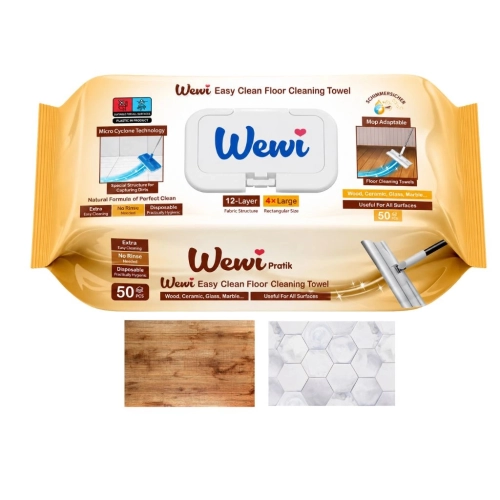Wewi Easy Clean Mokre Wkłady do Mycia Podłóg Mop 50szt z mydłem arabskim