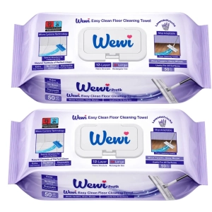 Mokre Wkłady do Mycia Podłóg Wewi Pratik Easy Clean 2x 50szt lawendowe