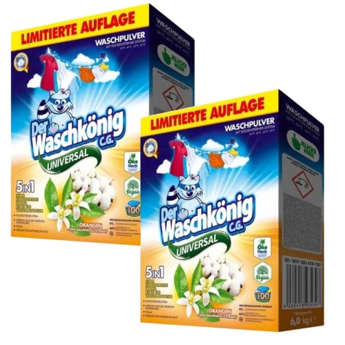 Waschkonig proszek Uniwersalny pomarańcza 2x 100p 6,0kg