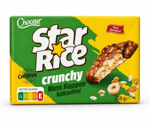 Star Rice Crunchy Nuss 250g chrupiące batoniki ryżowe z orzechami laskowymi