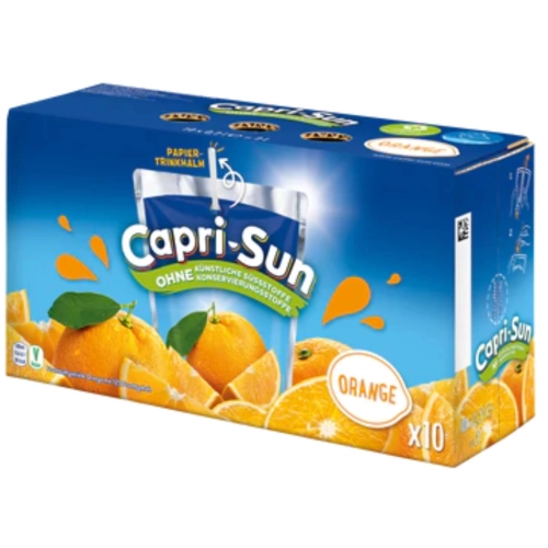 Capri Sun Orange 10 x 200ml napój pomarańczowy w saszetkach ze słomką.