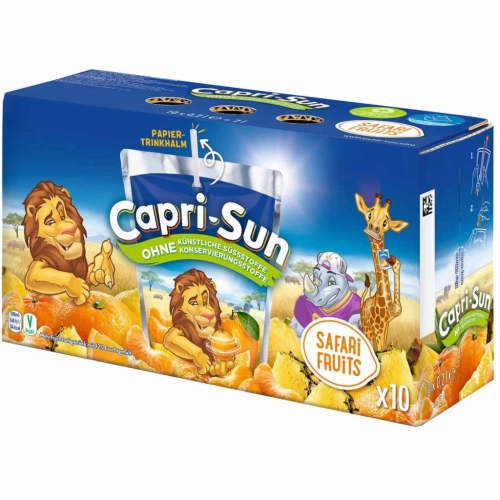 Capri-Sun Safari Fruits 10 x 200ml napój wieloowocowy dla dzieci ze słomką