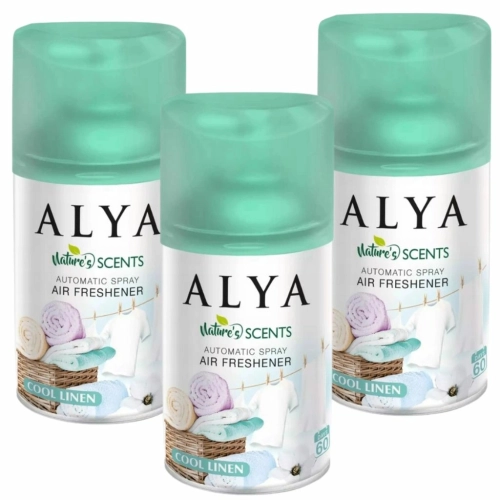 Alya Cool Linen odświeżacz powietrza w sprayu/ do automatów 60dni/250ml x3