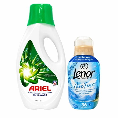Ariel Original 29 prań 1305ml i Lenor Fresco 36pł 504ml komplet do prania
