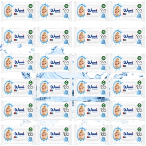 Chusteczki nawilżane dla niemowląt,dzieci 99%wody Wewi Biodegradable 24x60