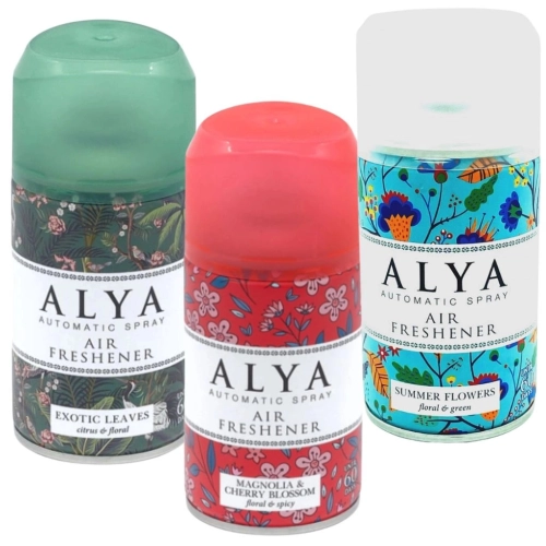 Alya odświeżacze powietrza Magnolia, Exotic leaves, Summer Flower 3x 250ml