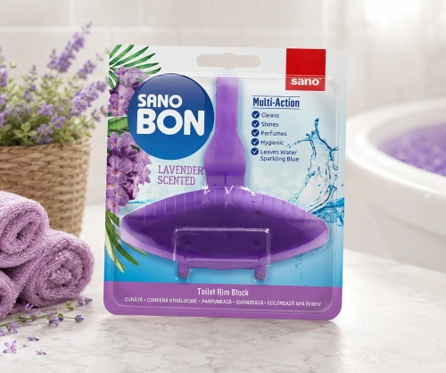 Sano Bon Lavender barwiąca zawieszka do toalety o zapachu lawendy 55g