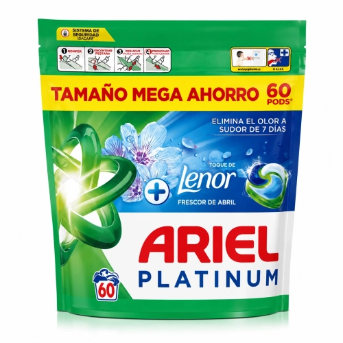 Ariel Platinum + Lenor Frescor de Abril Kapsułki do Prania z Lenorem 60szt.