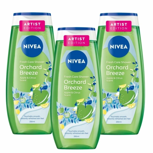Nivea Orchard Breeze żel pod prysznic o zapachu jabłka z cytrusami 250ml x3