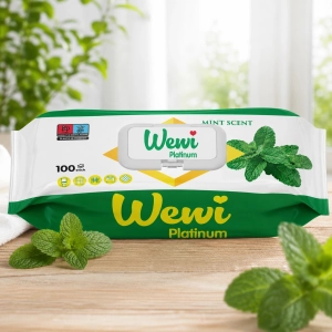 WEWI Platinum Mint chusteczki czyszczące o zapachu mięty GRUBE i DUŻE 100sz