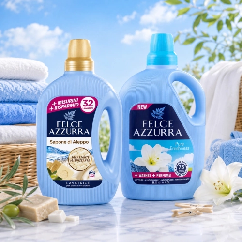 Felce Azzurra zestaw do prania Sapone di Aleppo 1,595l + Pure 3,0l