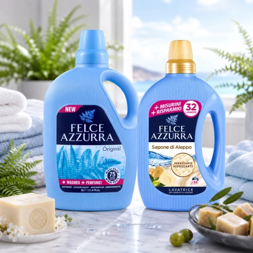 Felce Azzurra – zestaw do prania Sapone di Aleppo 1,595l + Original 3,0l