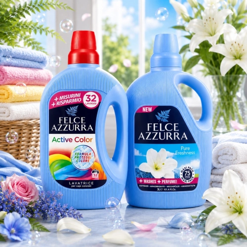 Felce Azzurra Active Color 1,595l + Pure 3,0l zestaw do prania i płukania